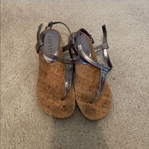 Sliver wedge sandals